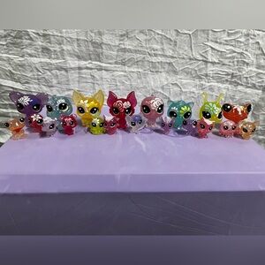 LPS Glitter Gem Pets - Lot of 8 Pets + 12 Mini Pets